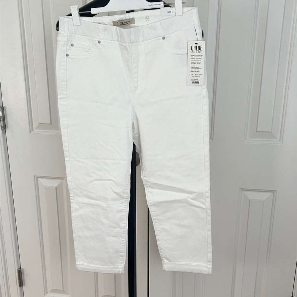 Liverpool White Cropped Ankle Jeans